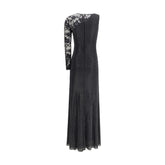 Self-Portrait Black Polyester Casual Dress